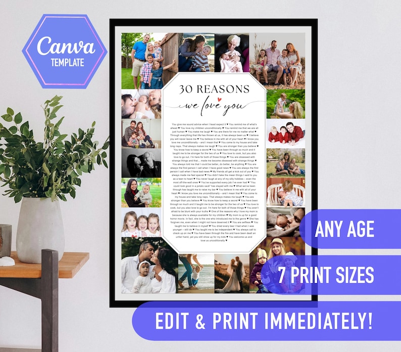 30 Reasons We Love You, 30th Birthday Gift, 30 Things That We Love ...