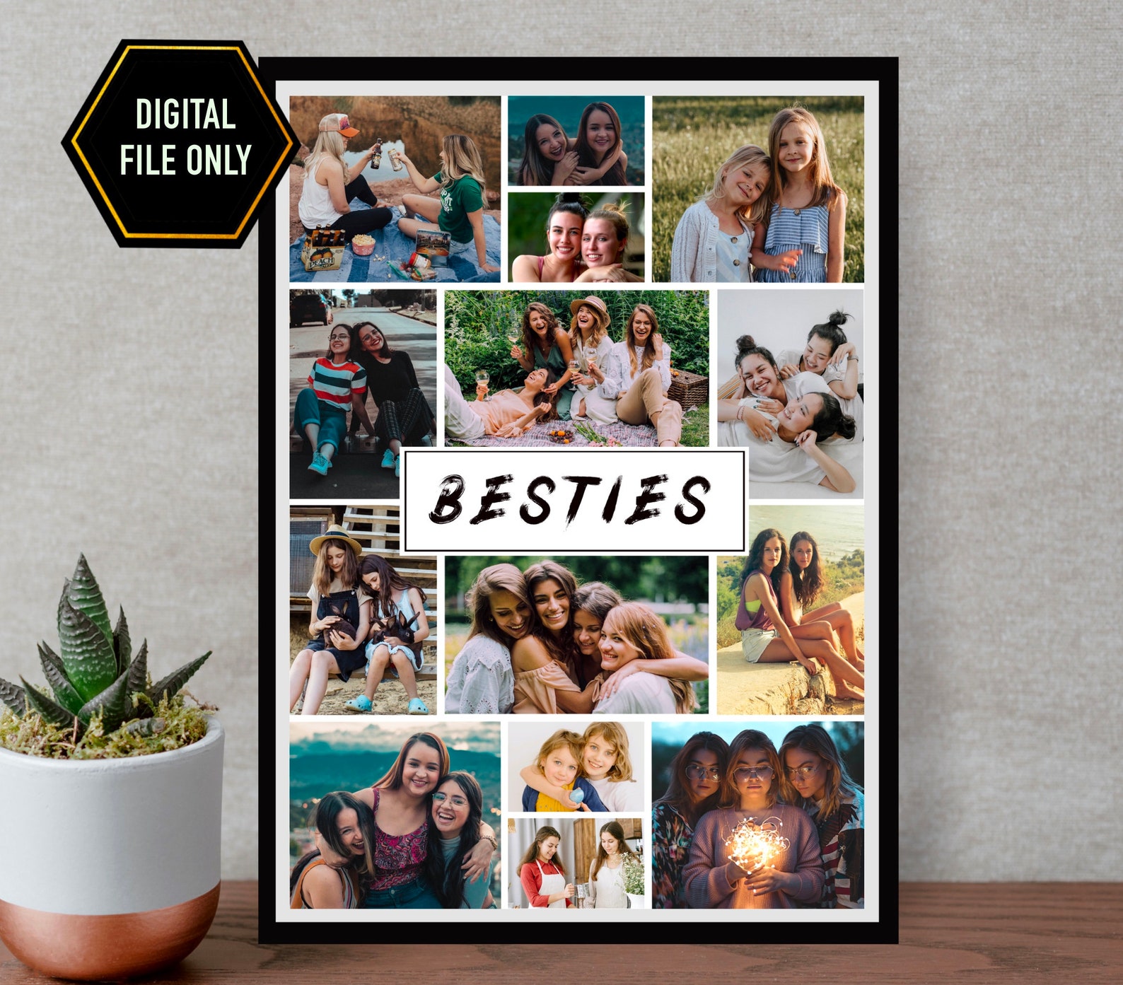 BFF Birthday Gift Besties Photo Collage BFF Gift BFF Etsy