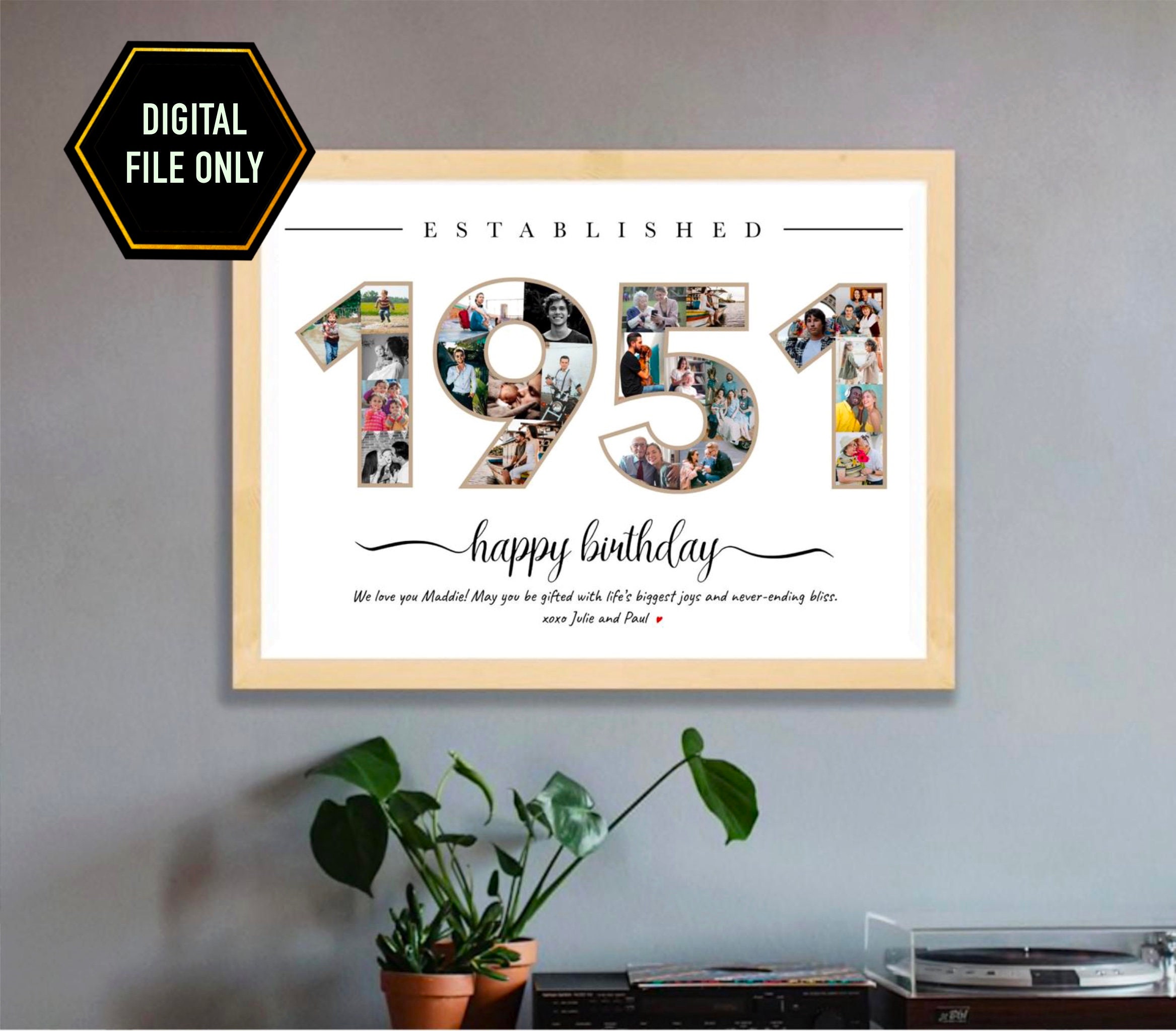 70th birthday gift 70th Photo collage gift 70th birthday Etsy