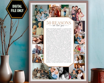 50 things we love about you, 50th birthday gift, 50th bday ideas, 50th birthday decoration, fifty birthday, 50 birthday ideas, 50 bday gift