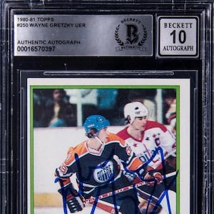 1980-81 Wayne Gretzky Topps signierte 2te Jahr Rookie Era Hockey Karte BGS AUTO 10