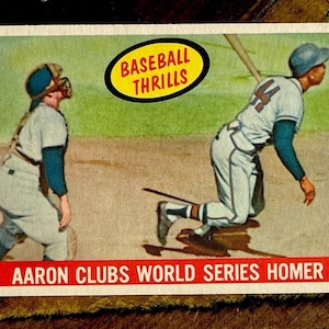 1959 Topps n° 467 Hank Aaron, sensations fortes au baseball originales DEAD CENTERED EX Beauté
