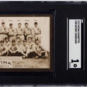 1913 T200 Fatima Team Photo Detroit Tigers Ty Cobb Rookie Era Tobacco Card SGC 1