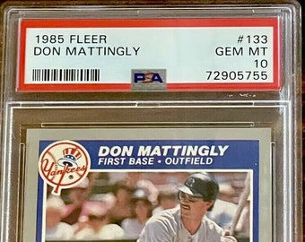 1985 fleer #133 Don Mattingly 2nd season Yankees flawless gem mint PSA 10