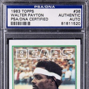 1983 Walter Payton Topps #36 signierte Football Karte PSA / DNA authentische seltene Karte