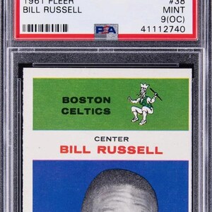 1961 Fleer #38 BillRussell Rookie Card Grussfrei bis Mint psa 9 oz Rasiermesser Scharf