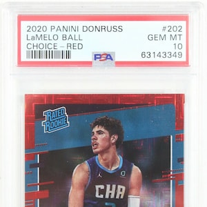 2020 Donruss Lamelo Ball von Panini #202 /99 rot Rookie Karte PSA 10