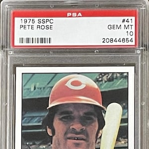 Carta da baseball SSPC Pete Rose Reds del 1975 n. 41 psa 10 GEM MINT