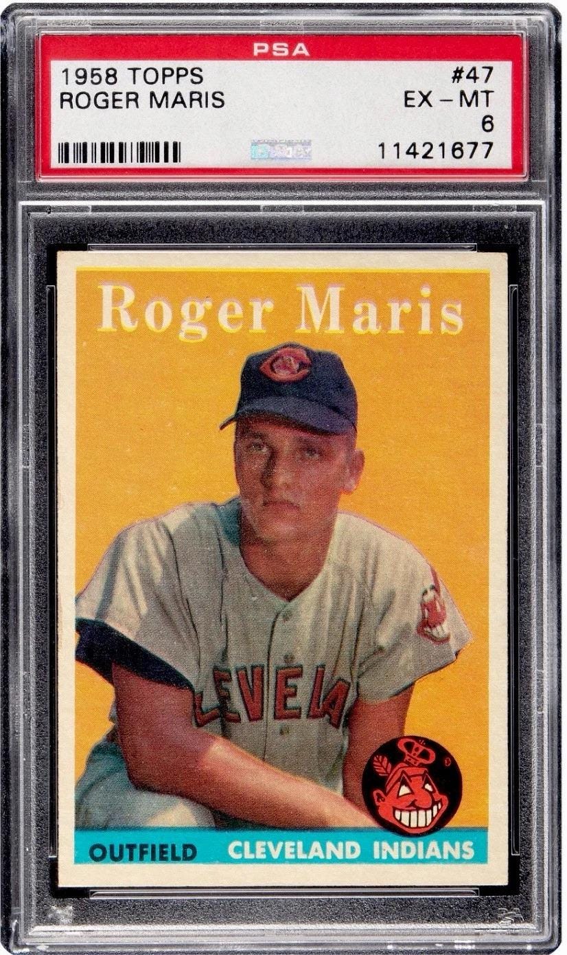 1958 Topps #47 ロジャー・マリス ルーキー ベースボールカード RC