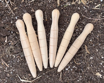 Bulb Planter, Garden Bibber, Garden Dibbler, Wood Plant Marker, Garden Gloves, Gardening Tool, Seed Bombs Gift, Wooden Garden Stakes