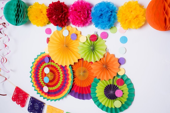 Mexican Fiesta Party Decorations Taco About a Party Taco Twosday Cumpleanos  Encanto Papel Picado Fiesta Supplies Birthday Kit Coco Theme 