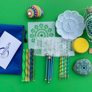 Mandala Tools, Dotting Tools, Rock Painting Kit, Stencils, Paint Kit, Dot Art, Mandala Stencil, Craft Kit for Adults, Plant Lover Gift Ideas