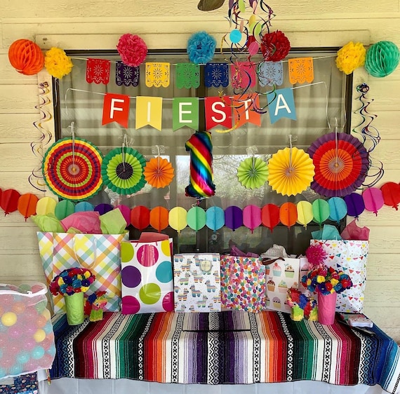 Mexican Fiesta Party Decorations Taco About a Party Taco Twosday Cumpleanos  Encanto Papel Picado Fiesta Supplies Birthday Kit Coco Theme 