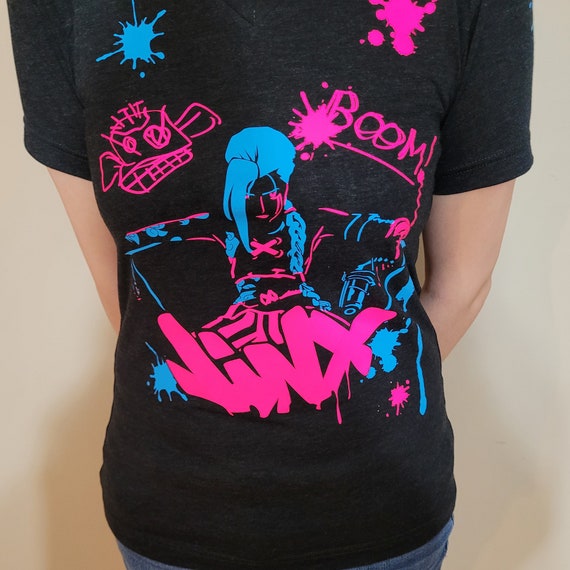Jinx Inspired T-shirt or Hoodie UV Reactive 
