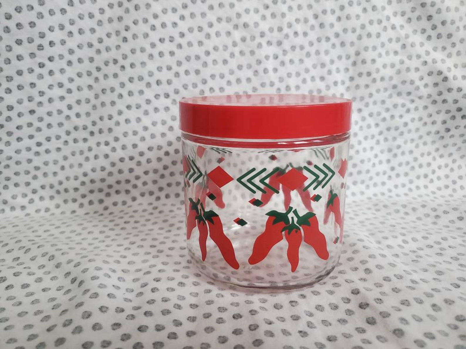 Vintage Red Chilli Pepper Glass Jar 4 Etsy