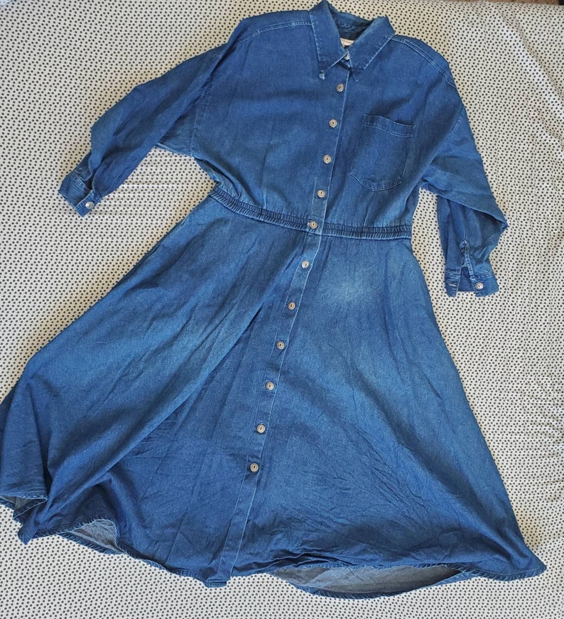 80s Vintage Women/'s Denim Dress by Alain Toussaint