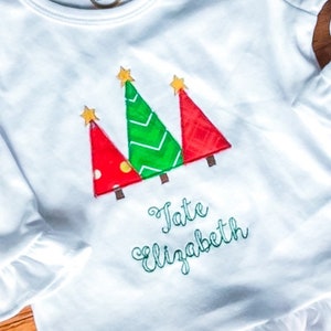 Personalized Applique Christmas Tree Shirt
