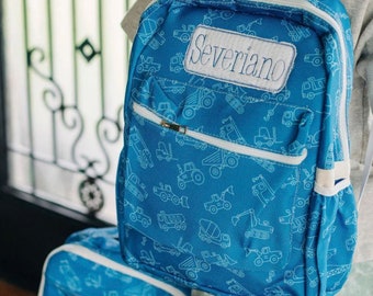 Vorschulrucksack, Monogramm-Segeltuchrucksack, Baby-Buchtasche, Mädchenrucksack, Kleinkindrucksack und Brotdose, personalisierter Kinderrucksack