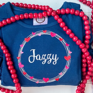 Vestido de San Valentín personalizado, Traje de San Valentín con monograma, Traje de corazón de niña, Vestido de amor de niña pequeña, Vestido de fiesta de San Valentín