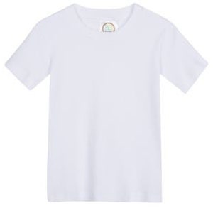 K&ouml;nnte beinhalten: Ein einfarbiges wei&szlig;es T-Shirt mit kurzen &Auml;rmeln.