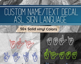ASL Name, ASL word, asl sign language  name, ASL sticker, Name Decal, Name Sticker, School Supplies, Kid Name Sticker