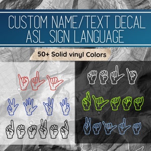 ASL Name, ASL word, asl sign language  name, ASL sticker, Name Decal, Name Sticker, School Supplies, Kid Name Sticker