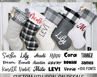 Christmas Stocking Personalized Iron-On Transfers, Personalized Christmas Stockings, Custom Stockings, Holiday Stockings, Heat TransferVinyl