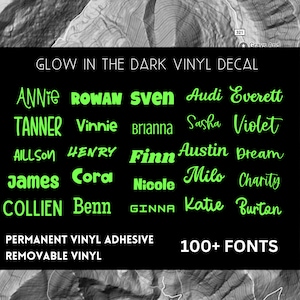 Glow In The Dark vinyl decal, Custom Name Decal, Personalized name Decal,  Custom text decal, Halloween decal, Halloween sticker, glow name