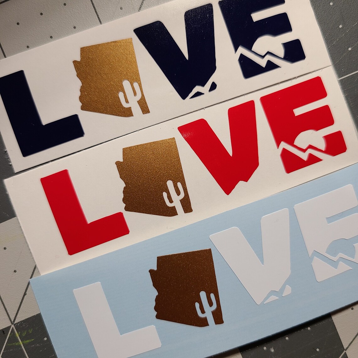 Arizona State Flag LOVE Sticker Love Arizona sticker Arizona | Etsy