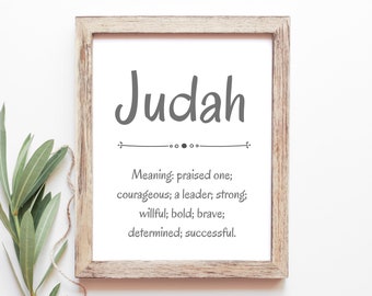 Judah Baby Name Meaning Baby Names Nursery Sign Boy Names Printables Instant Digital Downloads