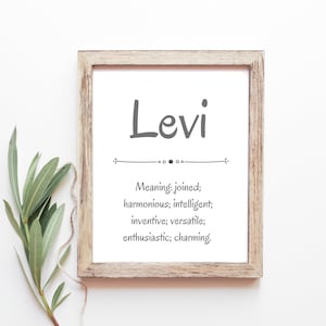 Levi Nombre del bebé que significa bebé nombra vivero signo niño nombres imprimibles descargas digitales instantáneas