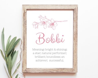 Bobbi Baby Name Bedeutung Baby Namen Kindergarten Zeichen Mädchen Namen Printables Instant Digital Downloads