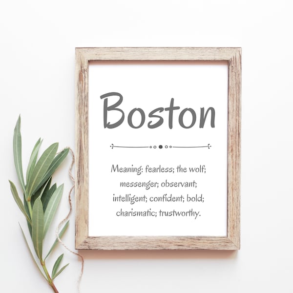 Boston Name Meaning Etsy