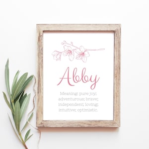 Abby Baby Name Meaning Baby Names Nursery Sign Girl Names