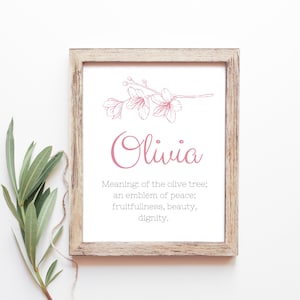 Olivia Baby Name Meaning Baby Names Nursery Sign Girl Names