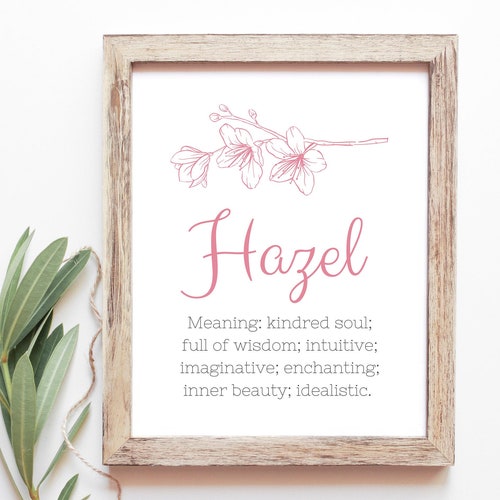Hazel Baby Name Meaning Baby Names Nursery Sign Girl Names Etsy