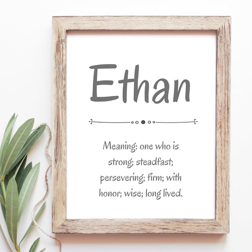Ethan Baby Name Meaning Baby Names Nursery Sign Boy Names Etsy
