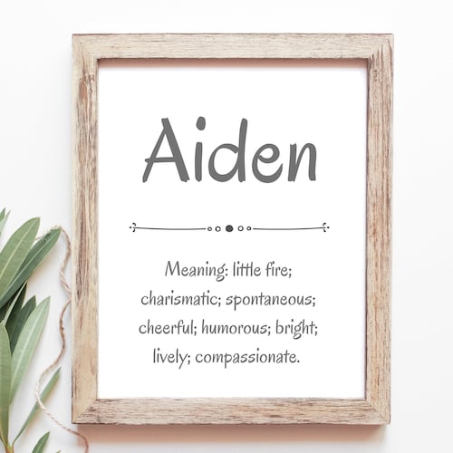 Aiden Baby Name Meaning Baby Names Nursery Sign Boy Names Etsy UK