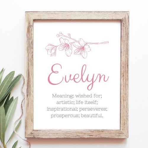 Evelyn Baby Name Meaning Baby Names Nursery Sign Girl Names Etsy