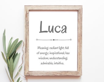 Luca Baby Name Meaning Baby Names Nursery Sign Boy Names Printables Instant Digital Downloads