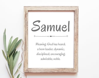 Name Meaning Samuel Etsy