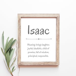 Isaac Baby Name Meaning Baby Names Nursery Sign Boy Names Printables Instant Digital Downloads