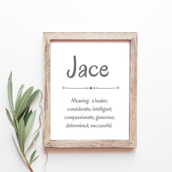 Jace Baby Name Meaning Baby Names Nursery Sign Boy Names Printables Instant Digital Downloads