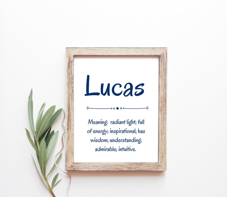 Lucas Baby Name Meaning Baby Names Nursery Sign Boy Names Etsy Canada
