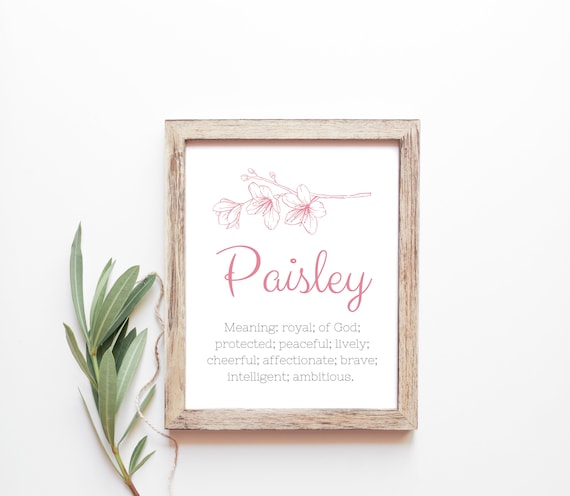 Paisley Baby Name Meaning Baby Names Nursery Sign Girl Names