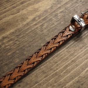 Hat Band Leather Tooled Braid English Bridle S-M L-XL