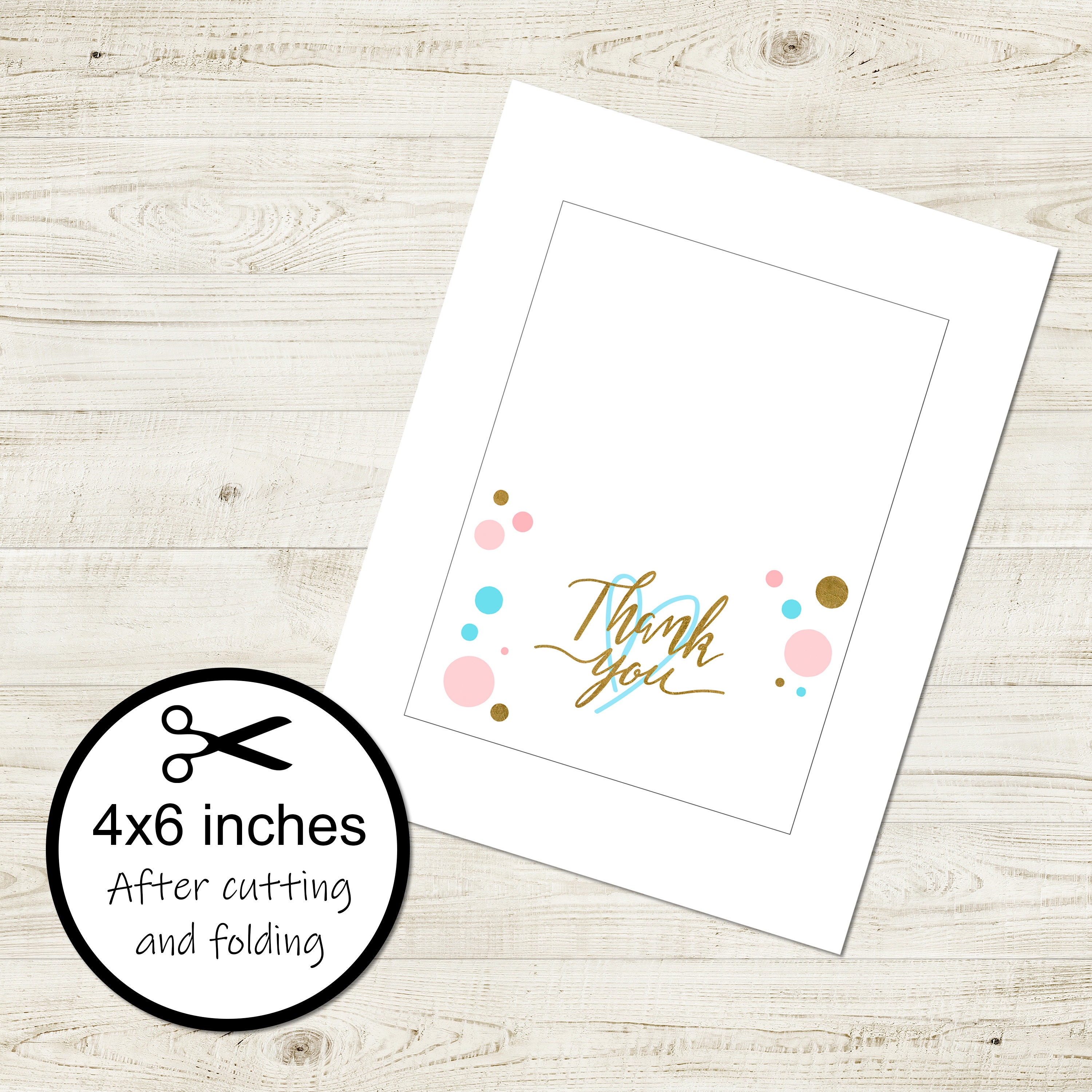 Printable Thank You Card, Instant Download, 4x6 PDF PNG - Etsy