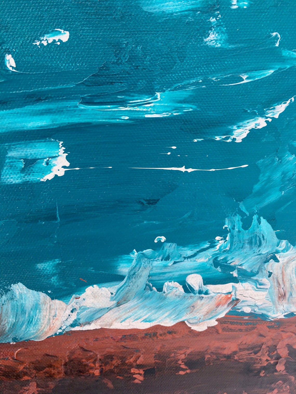 Abstract Art Beach Painting Sunset on Beach Landscape Etsy