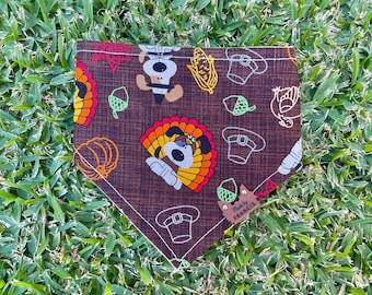 THANKSGIVING TURKEY  - Reversible & Personalized Dog Bandana