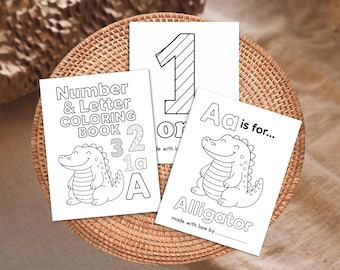 Libro da colorare ABC e 123: Libro degli ospiti per baby shower (download PDF)